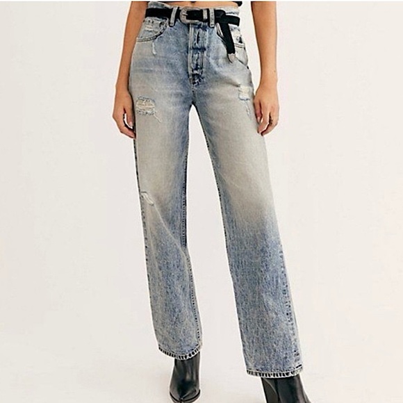 Boyish X Free People Ziggy High Rise Straight Jeans His Girl Friday 27 - Picture 1 of 10